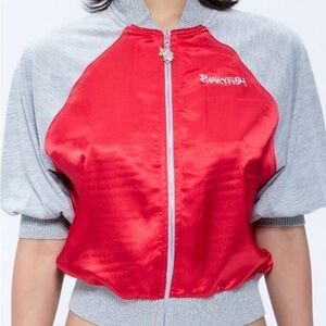 Punkyfish Crimson Comet Cropped Bomber Top
